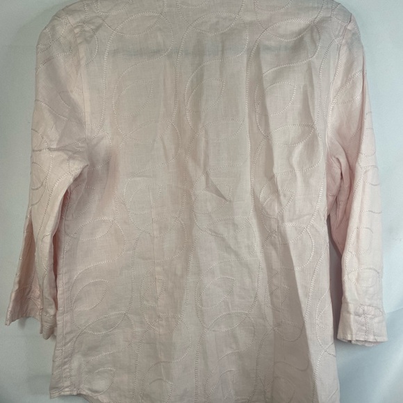 Tweed So linen blouse in the lightest of pinks! It has a great pattern! Pretty! - Picture 4 of 4